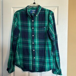 Chubbies men’s blue and green button down flannel shirt size medium